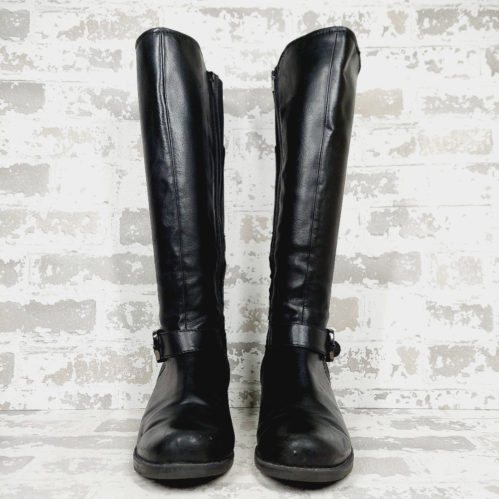 New BareTraps Women's Black Faux Leather Riding Boots F206 - Picture 3 of 12